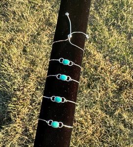 Dainty Kingman Turquoise Adjustable Slide Bracelet