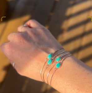 Dainty Kingman Turquoise Adjustable Slide Bracelet