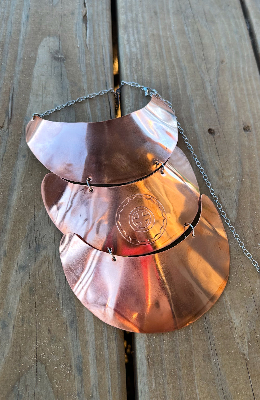 Three Tiered Sun Circle Copper Gorget